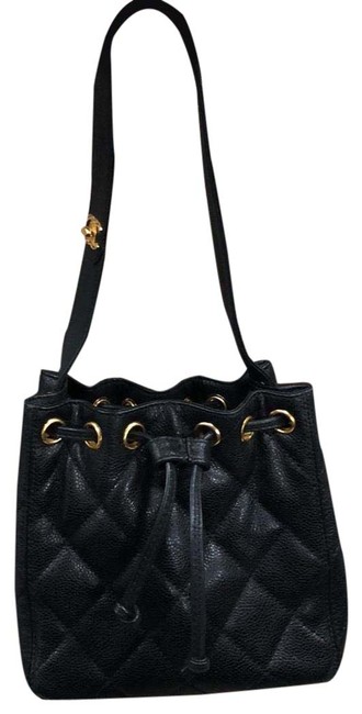Chanel Bucket Vintage Black Caviar Satchel 