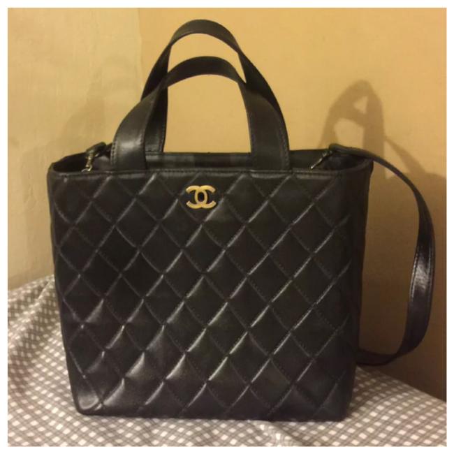 Chanel Vintage Matelasse Leather 2 Way Handbag Satchel 