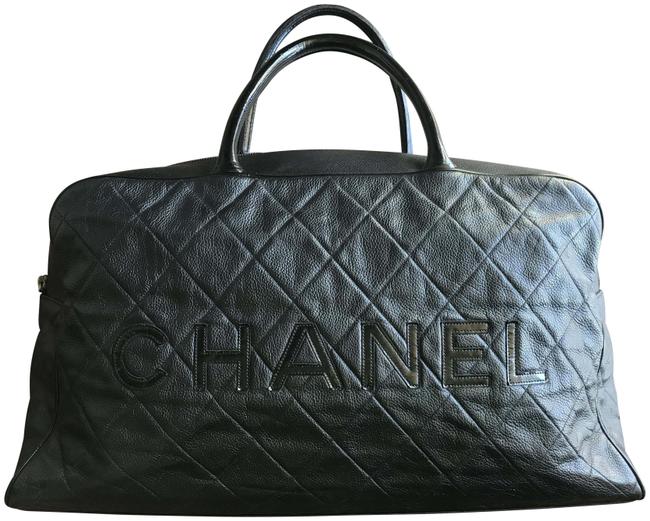 Chanel Vintage Top Handle Bowler Black Caviar Satchel 