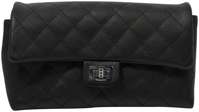 Chanel Waist Bag Uniform Caviar Black Leather Clutch 