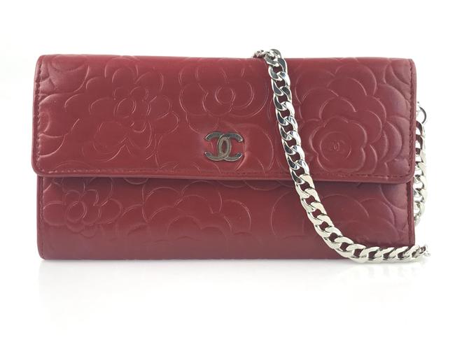 Chanel Wallet Flap Red Leather Clutch 