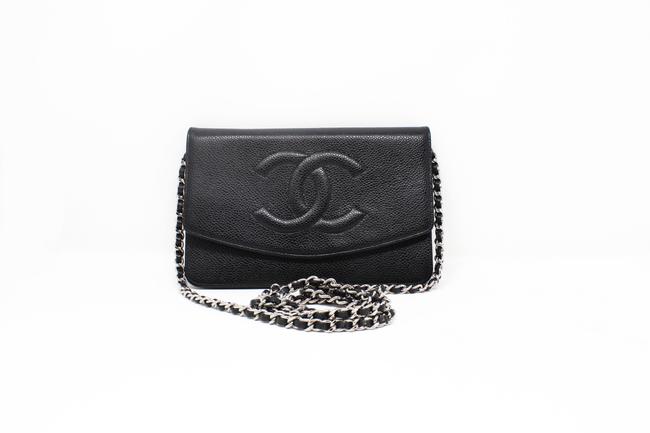 Chanel Wallet on Chain Black Leather Clutch 