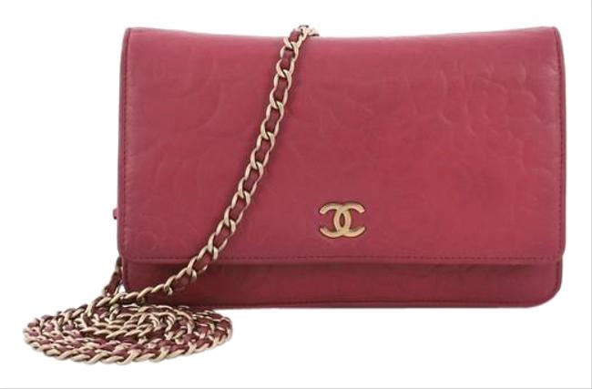 Chanel Wallet on Chain Camellia Pink Lambskin Clutch 