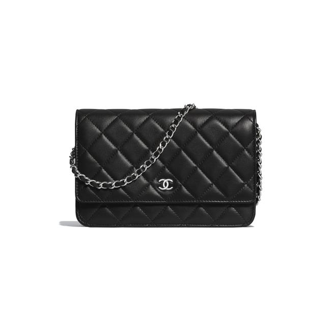 Chanel Flap Wallet on Chain Classic Black Lambskin Clutch 