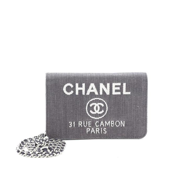 Chanel Wallet on Chain Deauville Blue Denim Clutch 