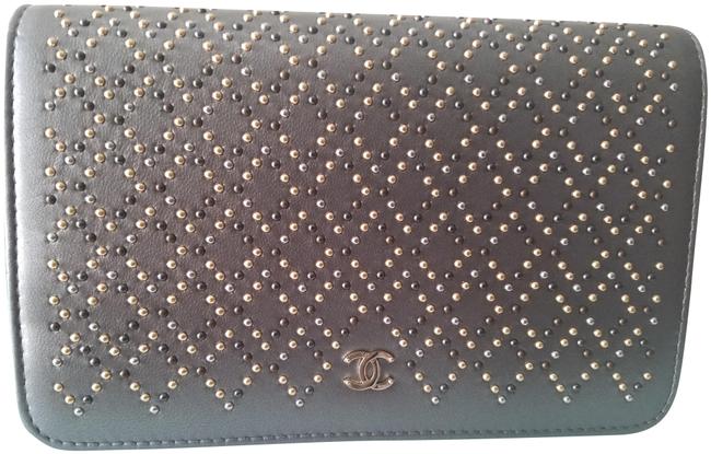 Chanel Wallet on Chain Silver Lambskin Leather Clutch 