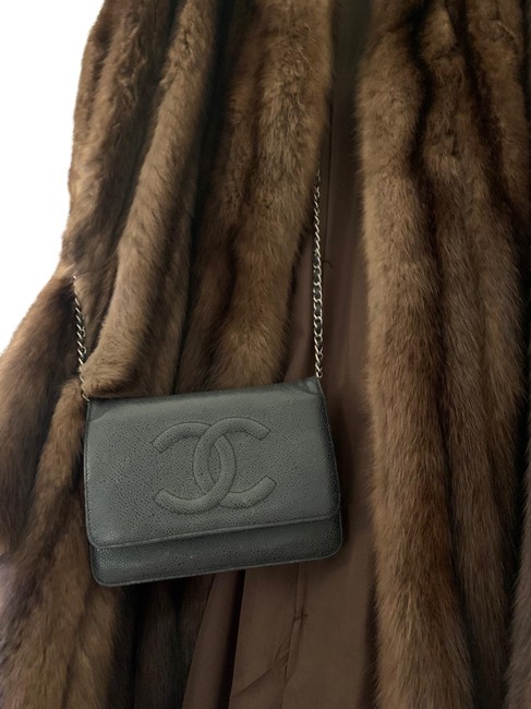 Chanel Wallet on Chain Vintage Black Caviar Cross Body Bag 