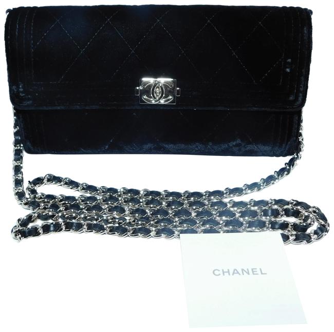 Chanel Wallet On A Chain Woc Black Velvet Clutch 