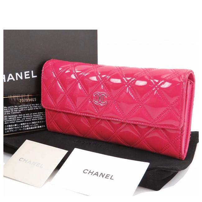 Chanel Wallet Pink Patent Leather Clutch 