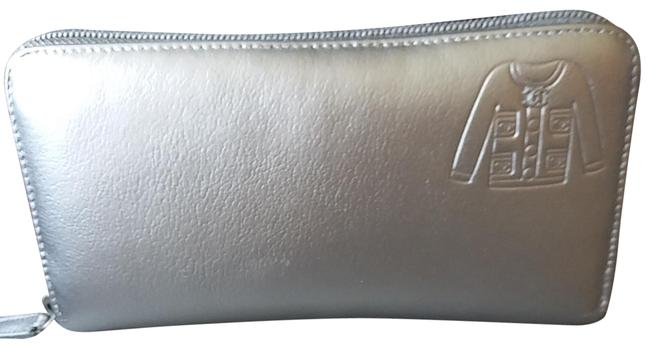 Chanel Wallet Clutch Genuine Lambskin Italy Silver Clutch 