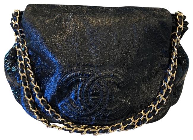 Chanel With Quilting Black Patent Leather Hobo Bag 