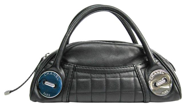 Chanel Women's Handbag Black Leather Satchel 