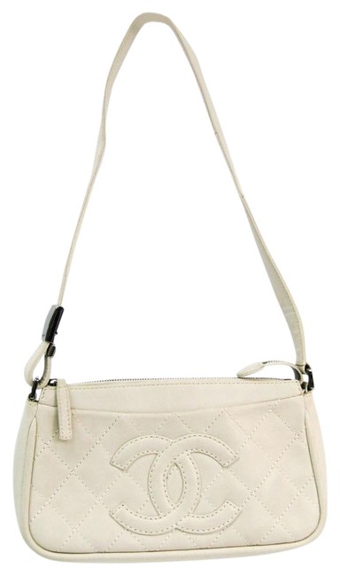 Chanel Women's Handbag Ivory Leather Satchel 
