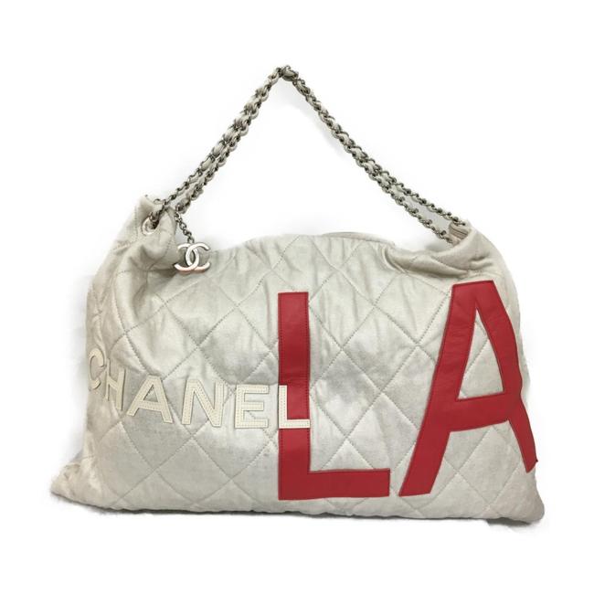 Chanel 2008 Cruise Line Champagne Gold Nylon Leather Shoulder Bag 