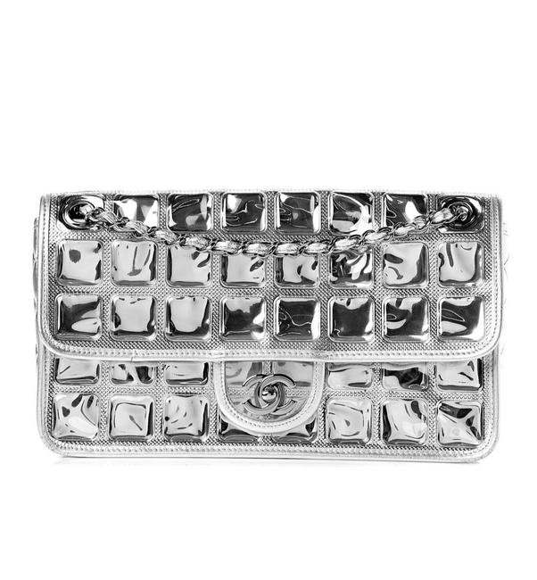 Chanel 2008 Resort Cruise Large Ice Cube Flap Silver Shoulder Bag 