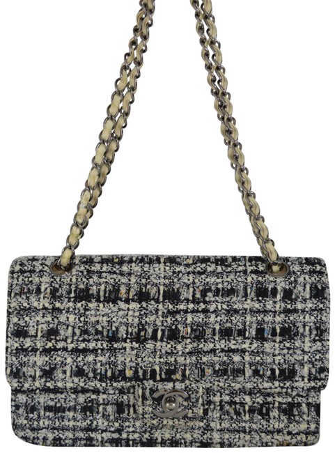 Chanel 255 Blue Tweed Shoulder Bag 