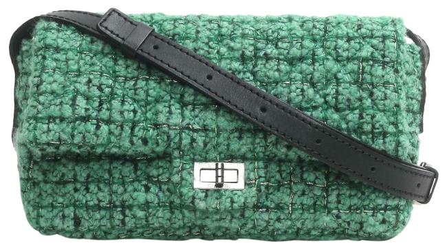 Chanel 255 Handbag Green Tweed Shoulder Bag 