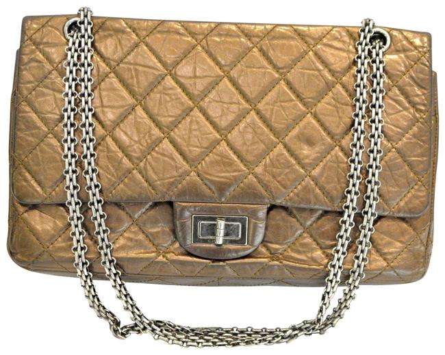 Chanel 255 Reissue Aged Calfskin 226 Flap Bronze Leather Shoulder Bag 