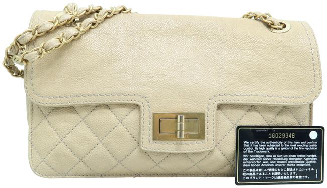 Chanel 255 Reissue Beige Caviar Shoulder Bag 