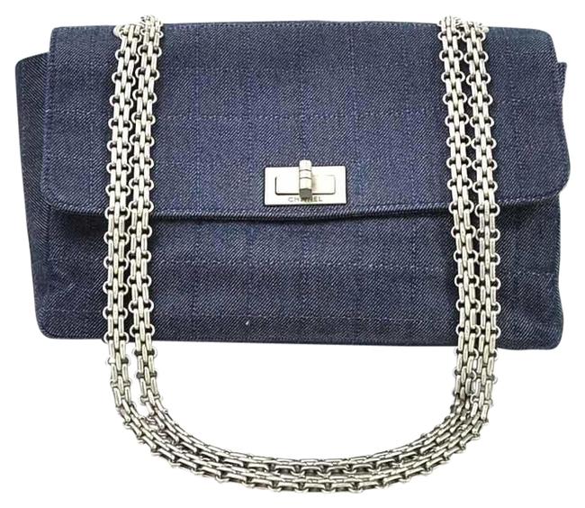 Chanel 255 Reissue Ladies Navy Denim Shoulder Bag 