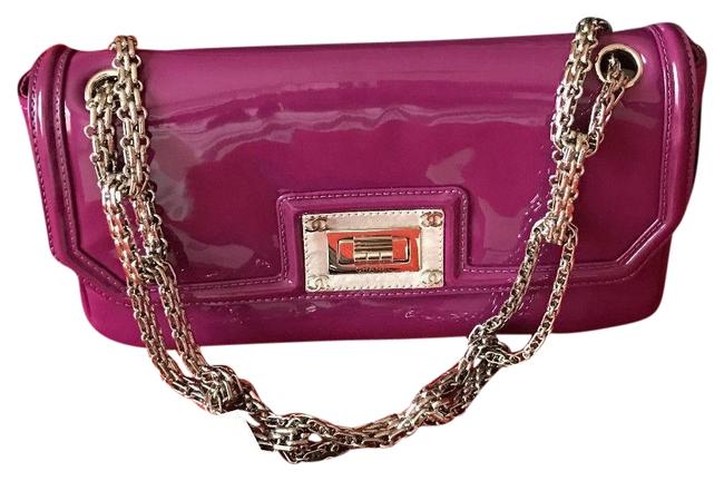 Chanel 255 Reissue Line Cc Chain Flap Purple Patent Leather Shoulder Bag 