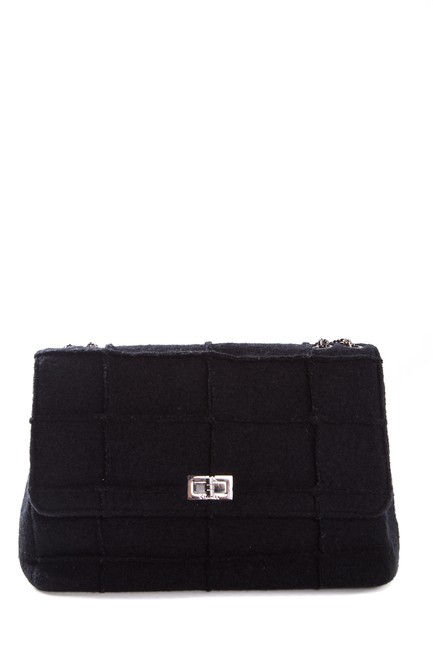Chanel 255 Reissue Quilted Felt Jumbo Flap Black Shoulder Bag 