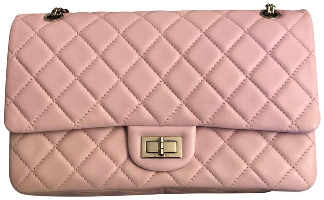 Chanel 255 Reissue Quilted Pink Lambskin Leather Shoulder Bag 