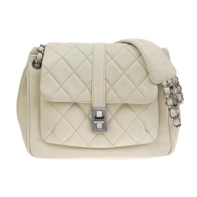 Chanel 255 Reissue White Caviar Leather Shoulder Bag 