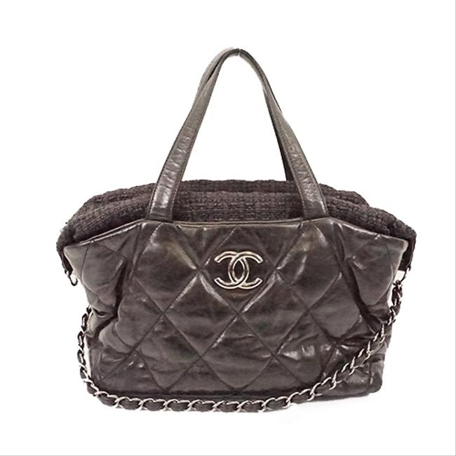 Chanel 2way Women's Handbag Black Leather Shoulder Bag 