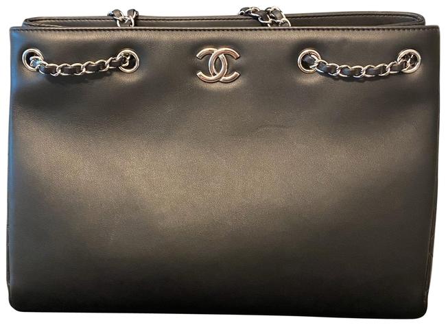 Chanel And Chain Tote Black Calfskin Leather Shoulder Bag 