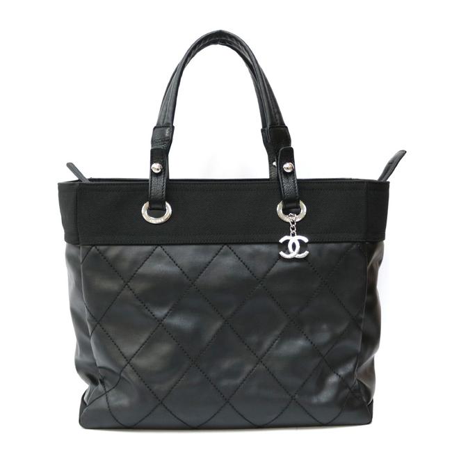 Chanel Biarritz Handbag Paris Black Shoulder Bag 