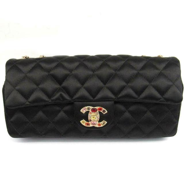 Chanel Bijoux Chain Black Satin Shoulder Bag 