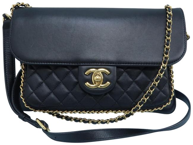 Chanel Black Calfskin Leather Shoulder Bag 