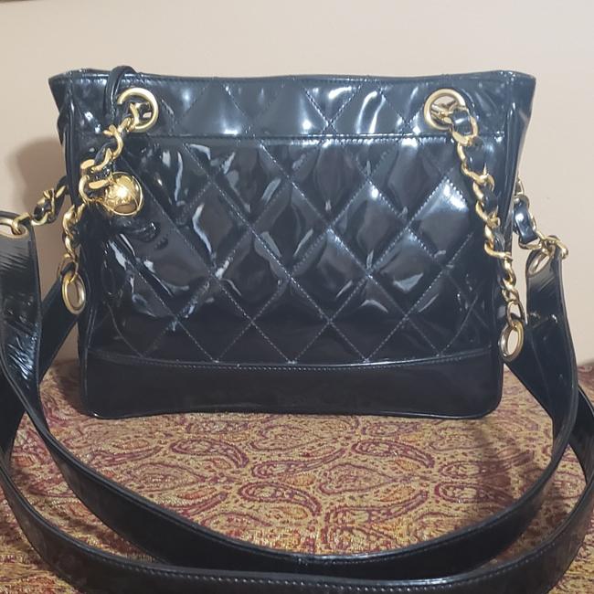 Chanel Black Patent Leather Shoulder Bag 