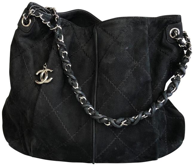 Chanel Black Suede Shoulder Bag 