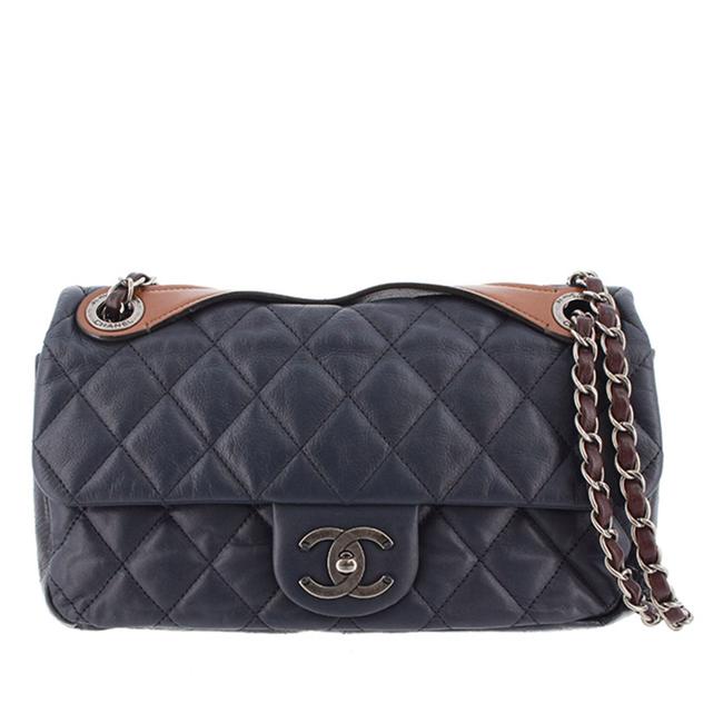 Chanel Blue Lambskin Leather Shoulder Bag 