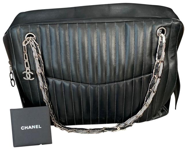 Chanel Boston Large Quilted Black Shoulder Bag 