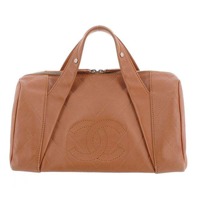 Chanel Boston Matelasse Caviar Brown Leather Shoulder Bag 