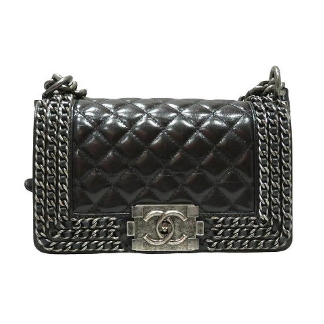 Chanel Boy Black Leather Shoulder Bag 