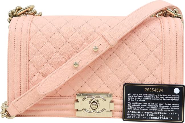 Chanel Boy Medium Lightsalmon Caviar Shoulder Bag 