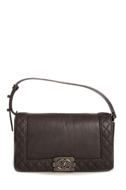 Chanel Boy Medium Reverso Gray Shoulder Bag 