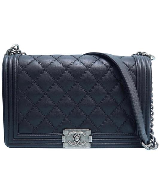 Chanel Boy New Medium Black Leather Shoulder Bag 
