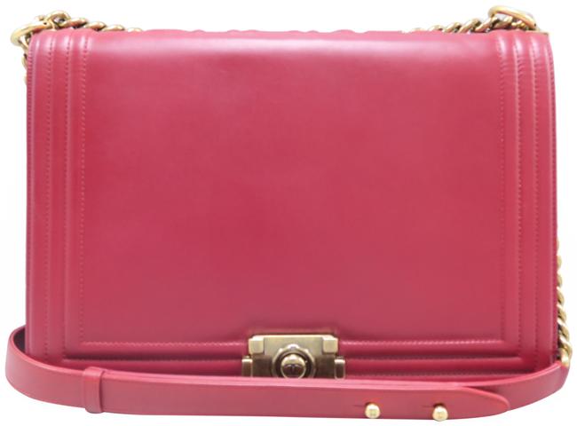 Chanel Boy Reverso Large Red Calfskin Shoulder Bag 
