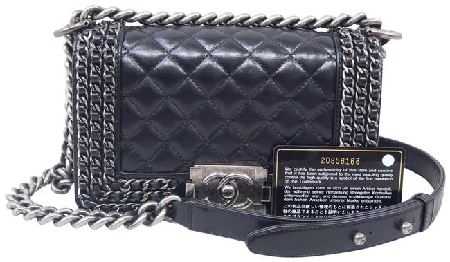 Chanel Boy Small Black Calfskin Leather Shoulder Bag 