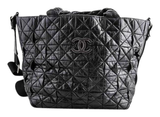Chanel Calfskin Black Shopper Shoulder Bag 