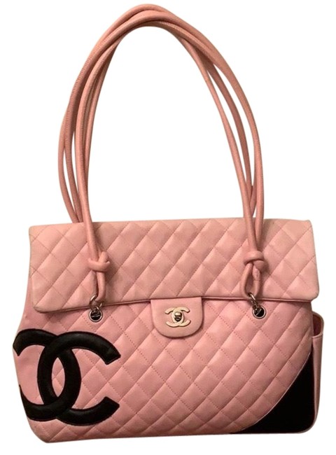 Chanel Cambon Pink Black Shoulder Bag 