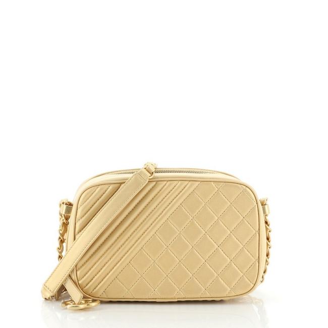 Chanel Camera Boy Coco Quilted Small Gold Leather Shoulder Bag 