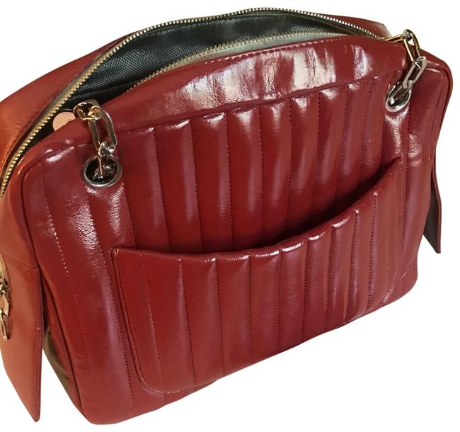 Chanel Camera Modern 2006 Autumn Red Leather Shoulder Bag 