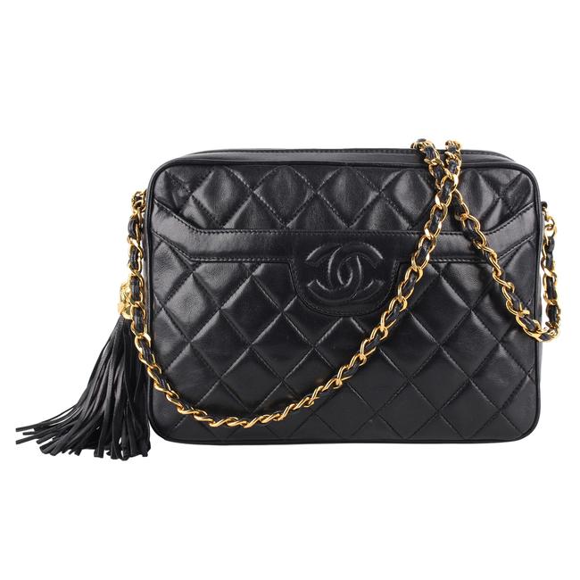 Chanel Camera Excellent Condition Quilted 8477 Black Leather Shoulder Bag 