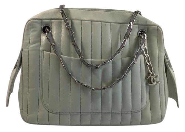 Chanel Camera Satchel Light Green Lambskin Shoulder Bag 